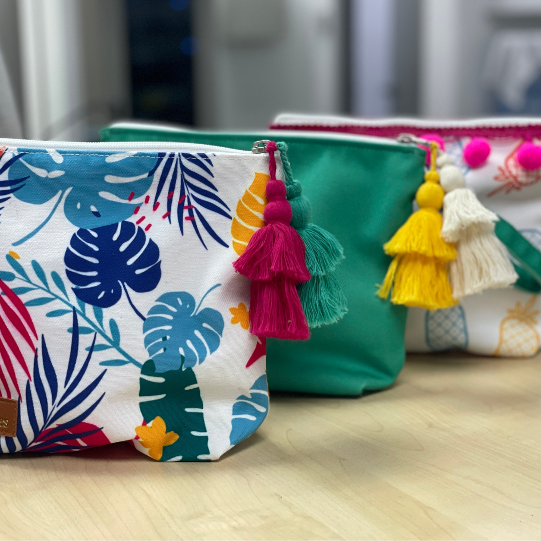 Tropical Pouch Bag - Palms & Pineapples
