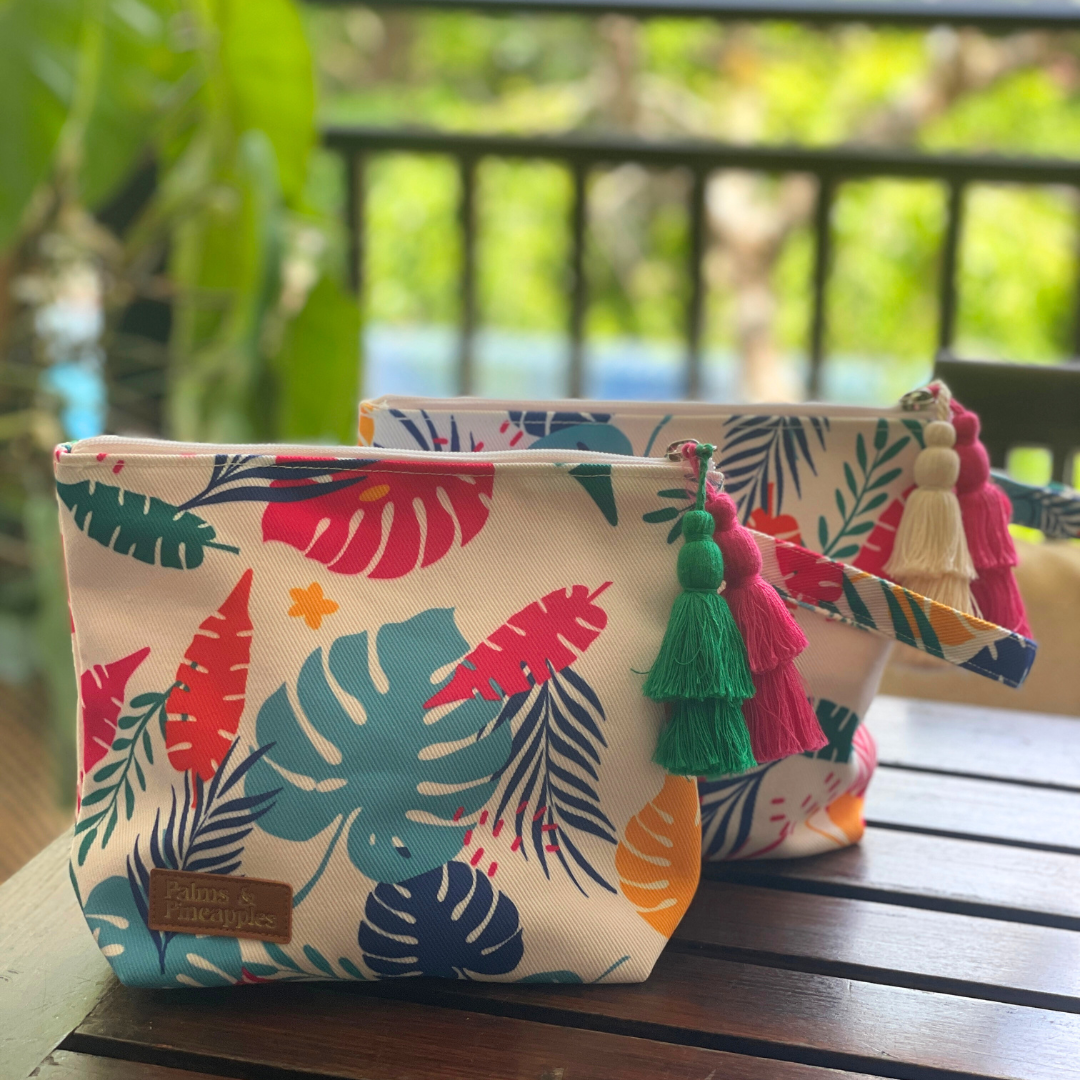 Tropical Pouch Bag - Palms & Pineapples