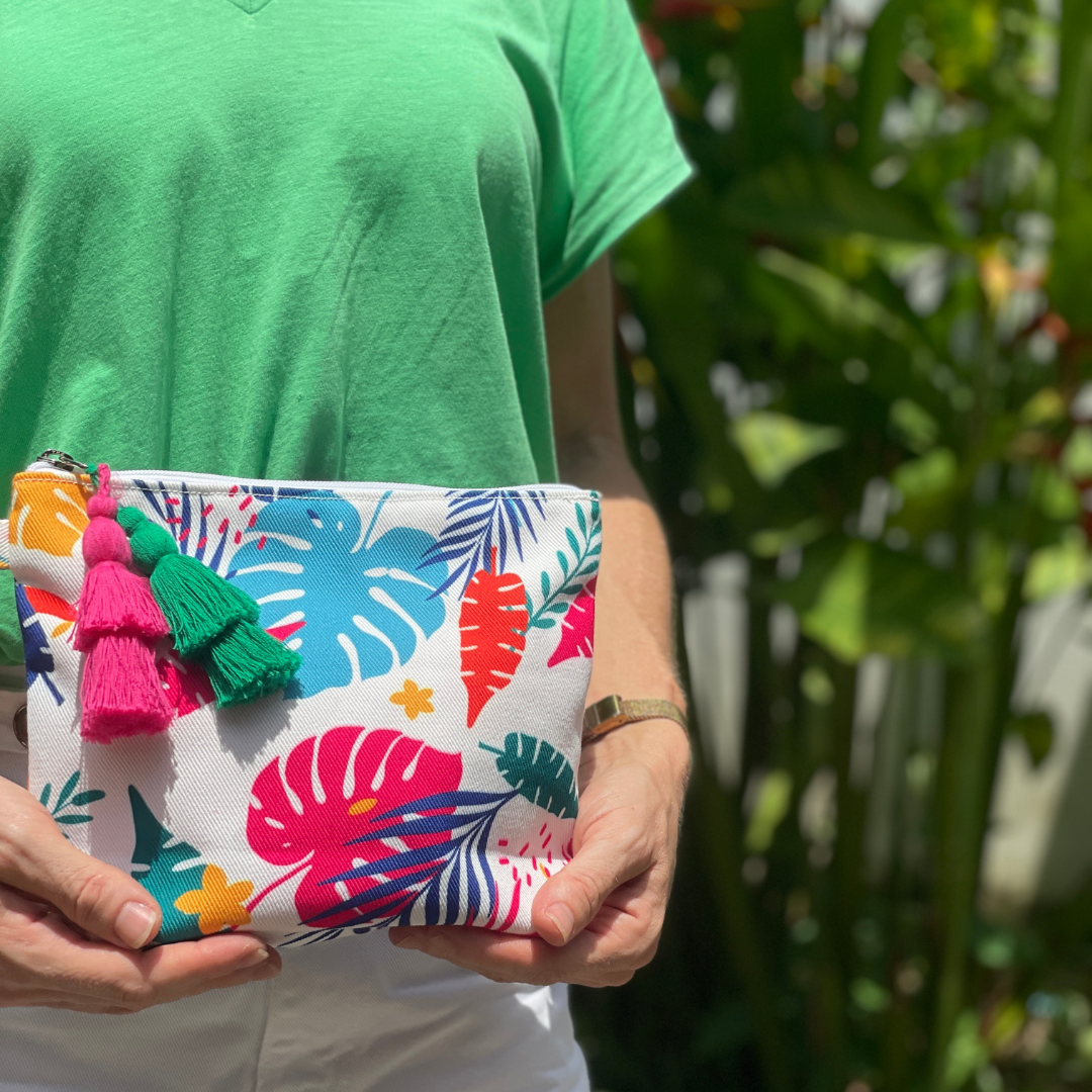Tropical Pouch Bag - Palms & Pineapples