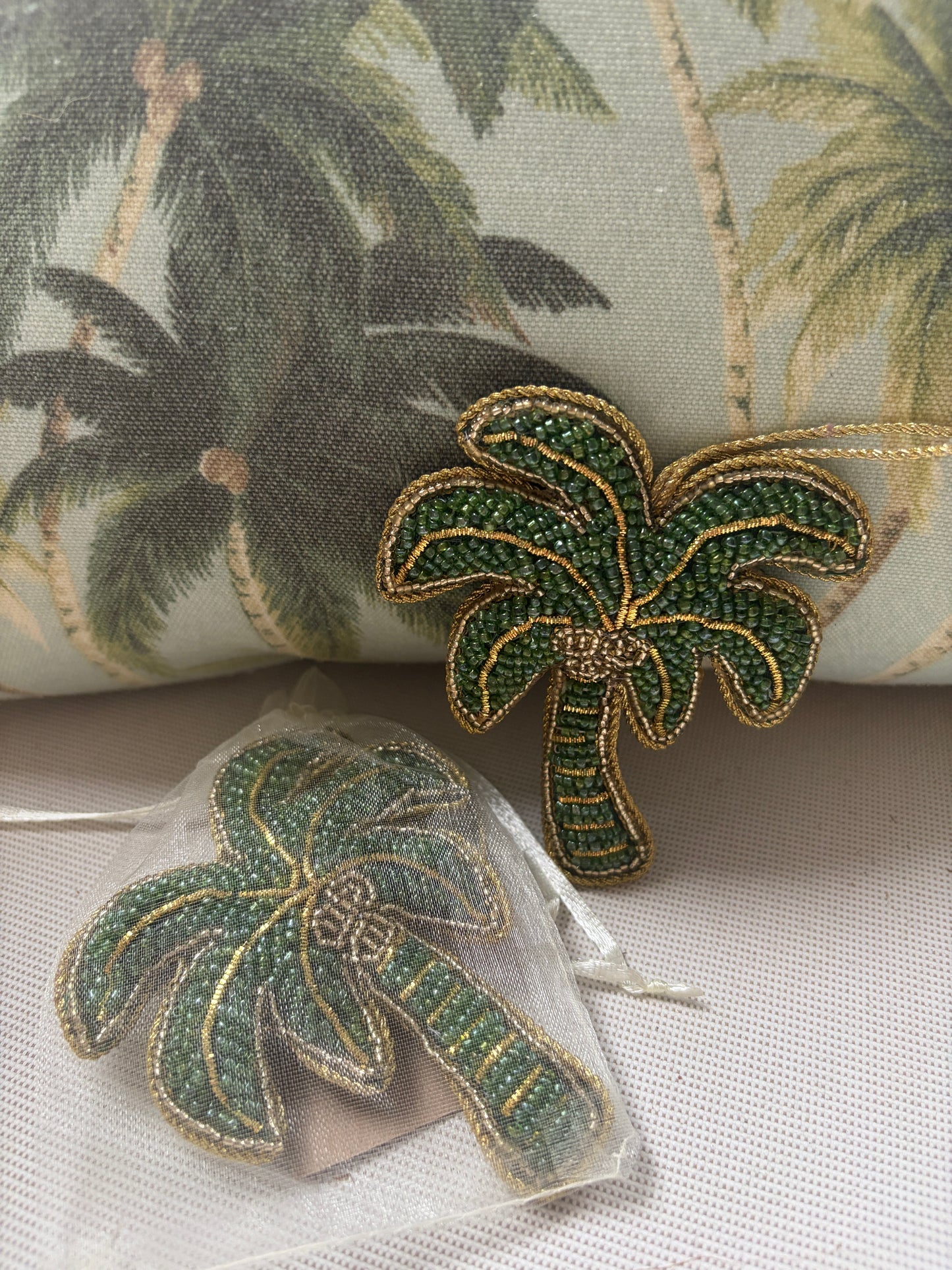 Tropical Beaded Ornaments - Palms & Pineapples