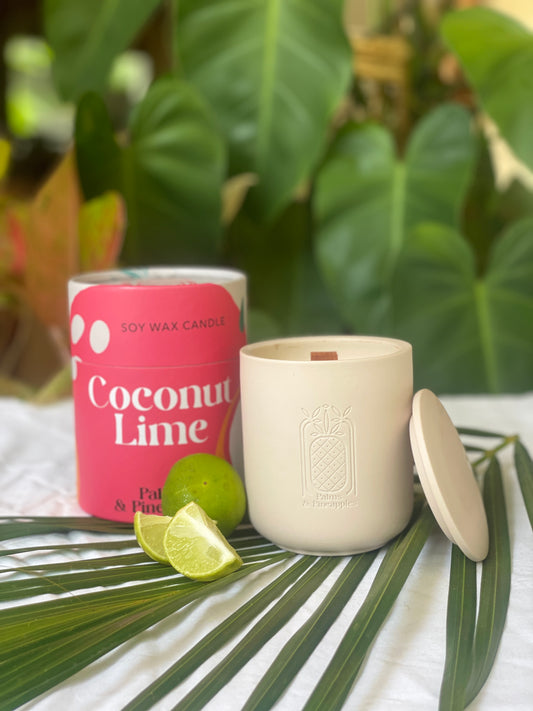 Ceramic Tropical Candle - Palms & Pineapples