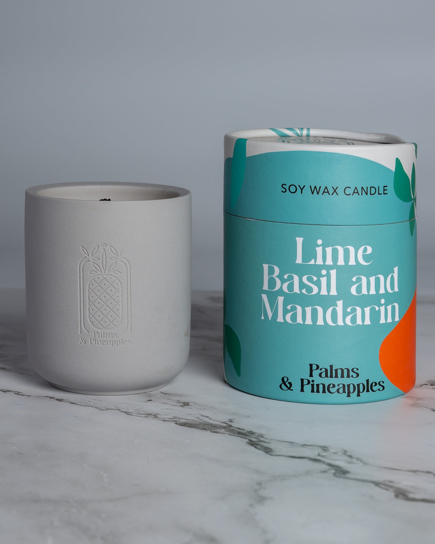 Ceramic Tropical Candle - Palms & Pineapples
