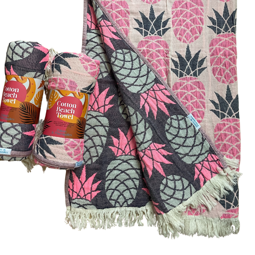 Pineapple - Pink/ Navy - Palms & Pineapples