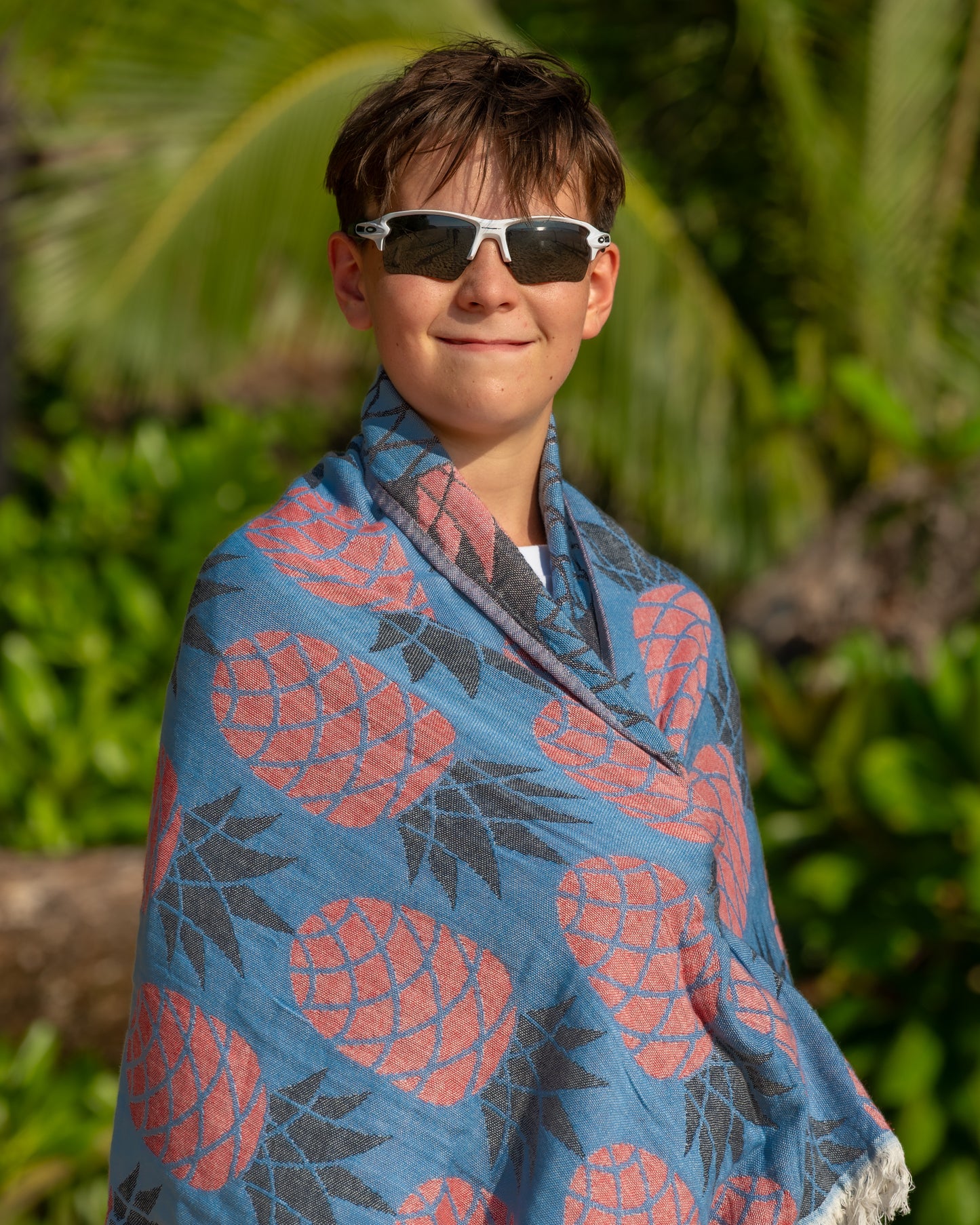 Pineapple Turkish Towel - Blue/ Red